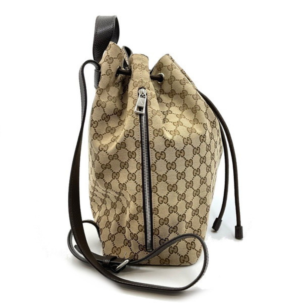 Gucci Drawstring Backpack Gg Brown - image 3
